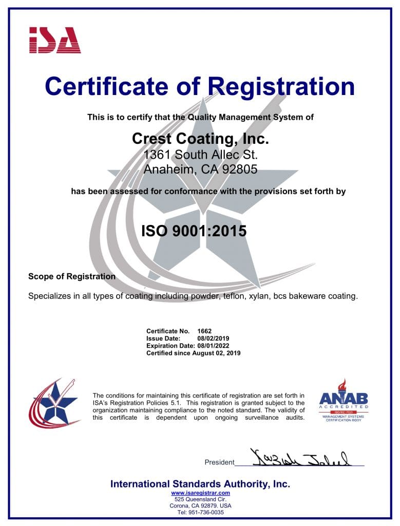 Crest ISO Certification