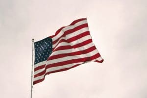 American Flag Rippling in Wind
