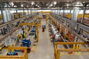 Powder Coating Factory Floor with Multiple Stations